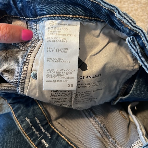 AG Adriano Goldschmied Saige high rise straight denim jean size 25 blue pants - Picture 4 of 6